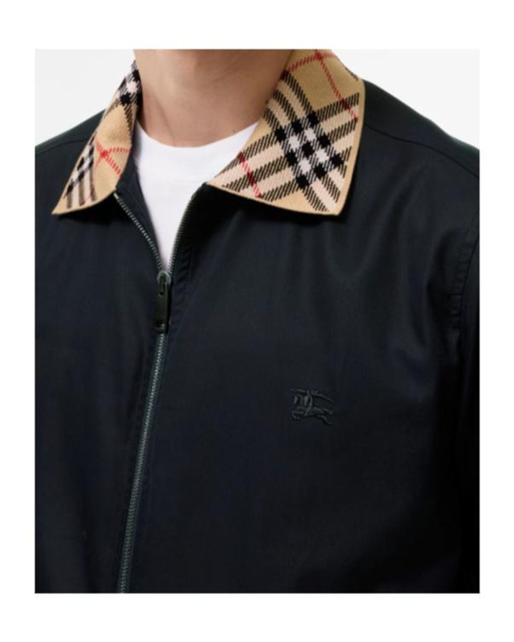 Burberry Blue Gabardine Glenfields Harrington Jacket for men