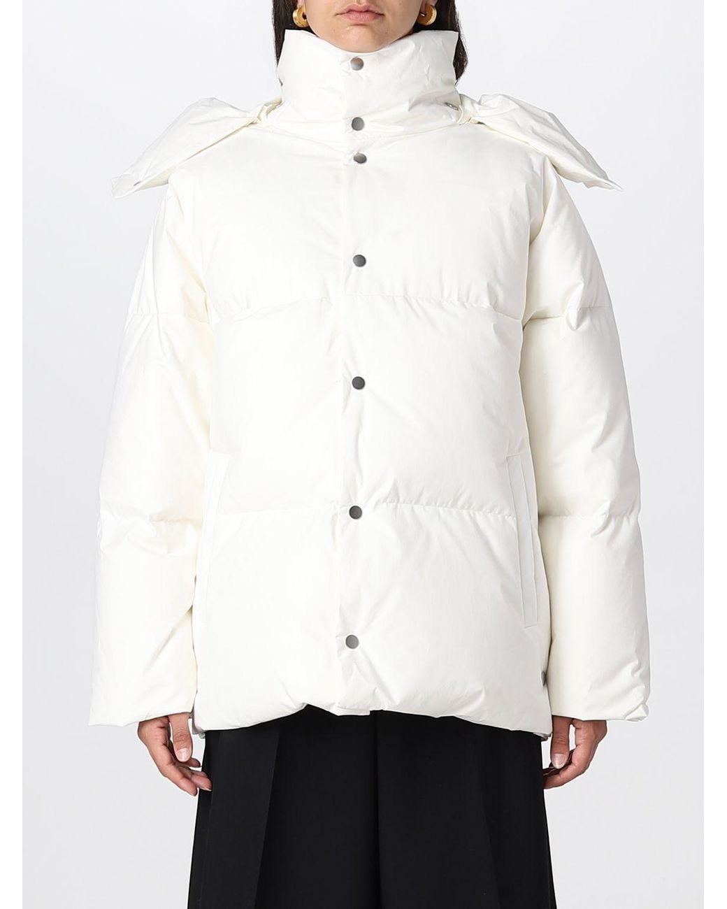 Bottega Veneta White Frosted Poplin Puffer Jacket