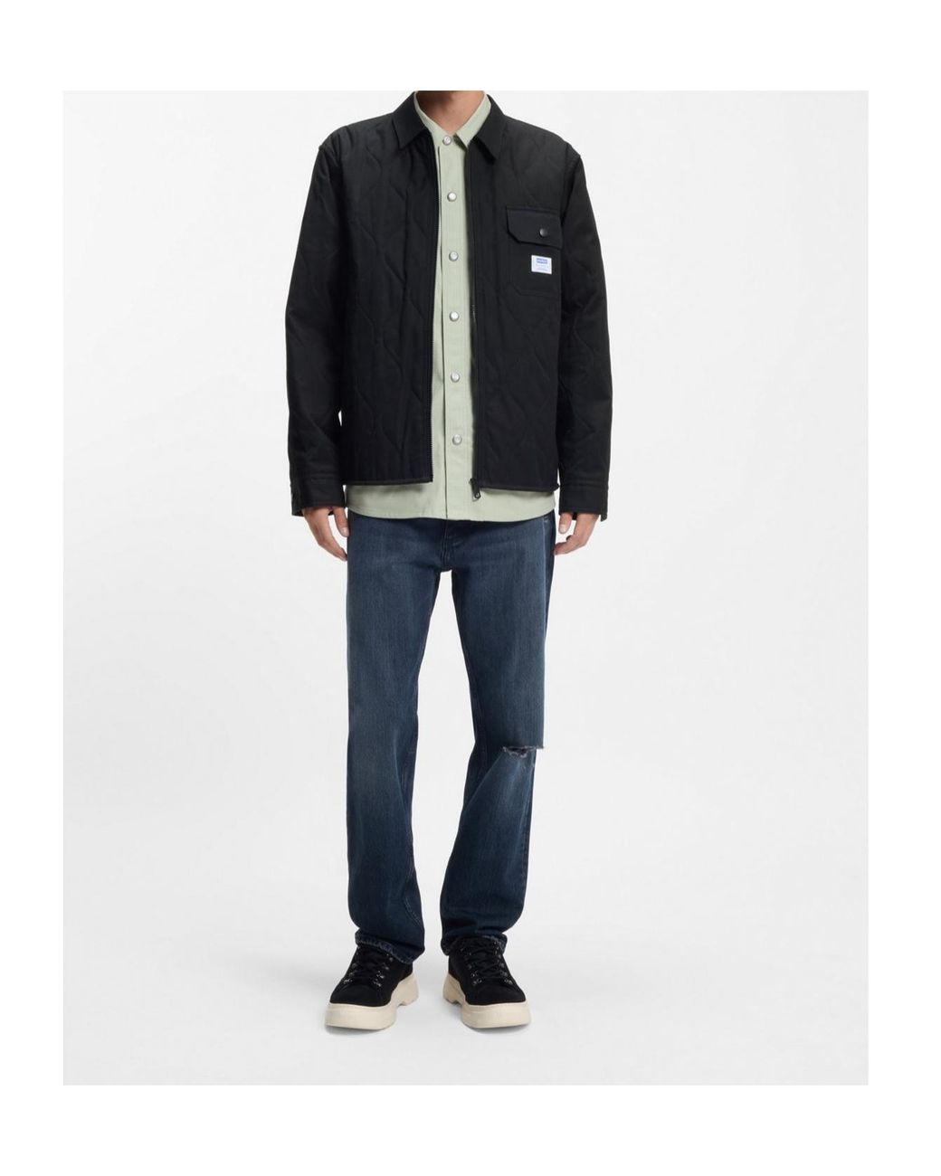 Boss Black Hugo Quilted Zip-Front Jacket for men