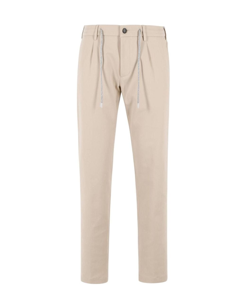 Eleventy Natural Casual Pants With Belt Loops for men