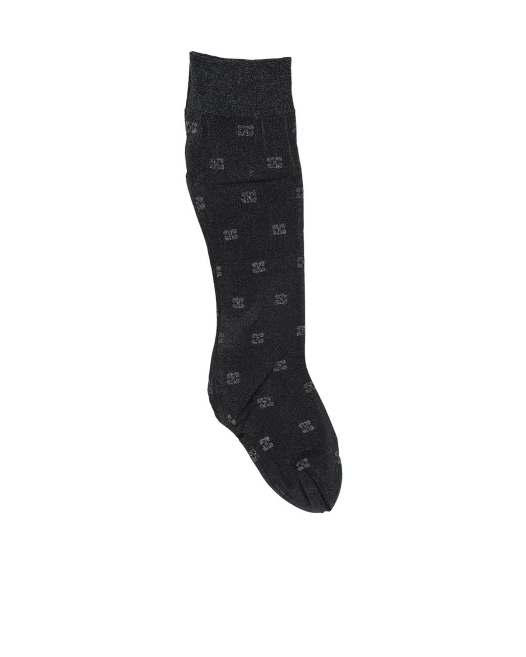 Ganni Black Two-Color Metal High Socks