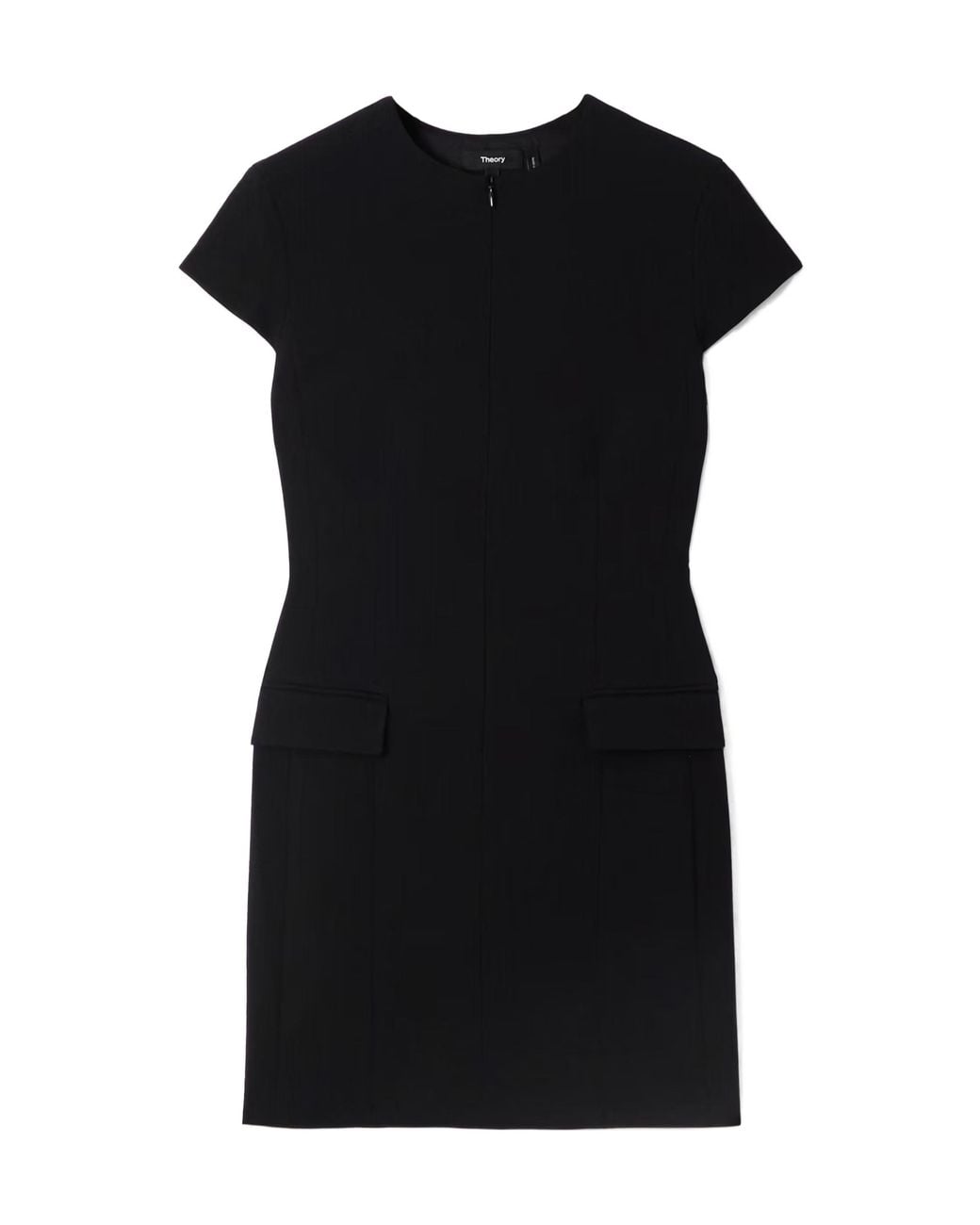 Theory Black Short-Sleeved Mini Dress