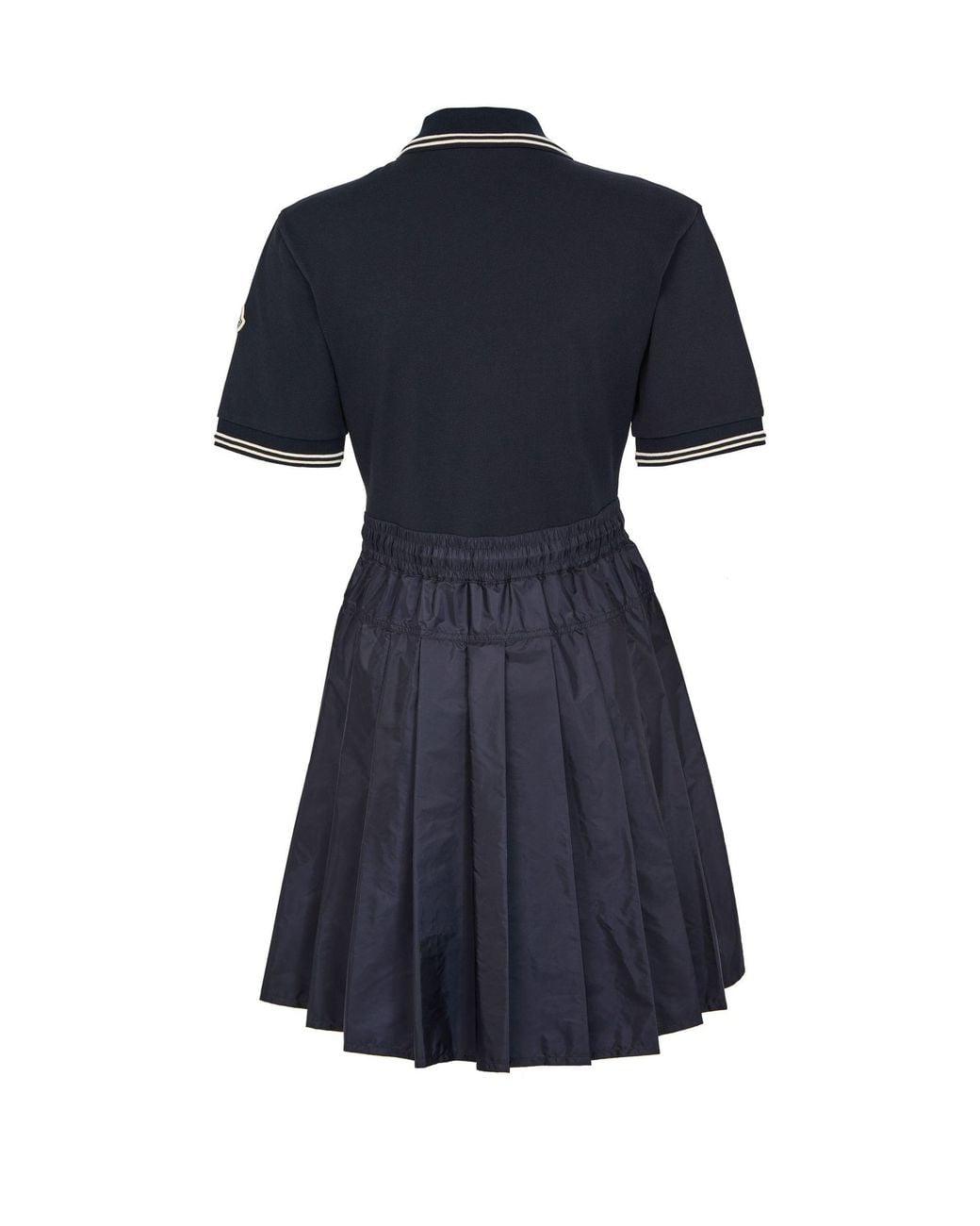 Moncler Blue Lapel Short-Sleeved Dress
