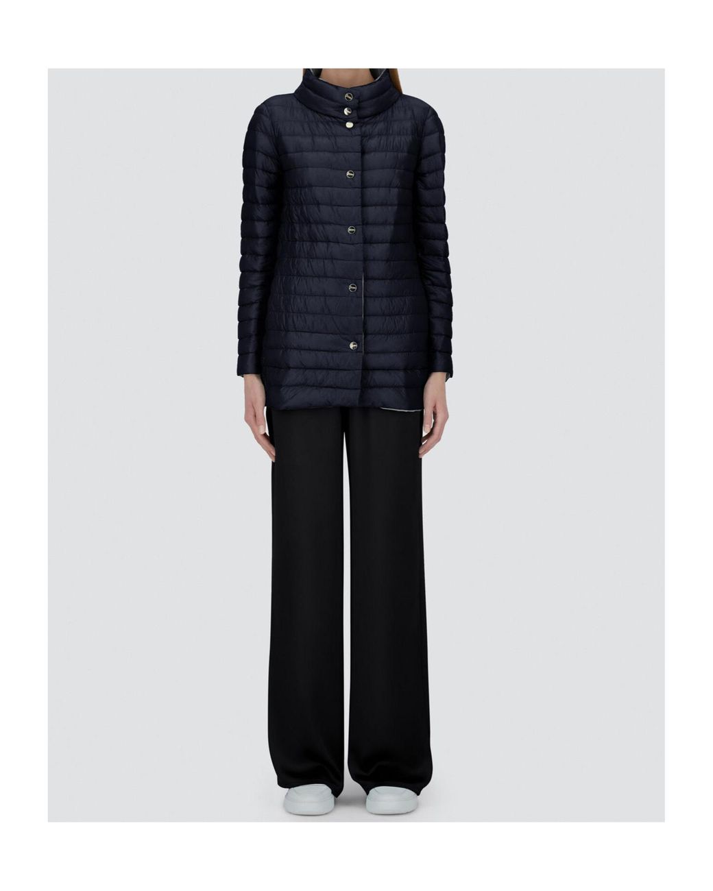 Herno Blue Reversible A-Shape Jacket With Contrasting Colors