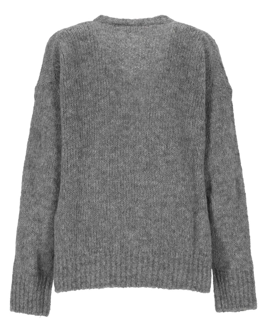 Filippa K Gray Oversized V-Neck Knitted Sweater