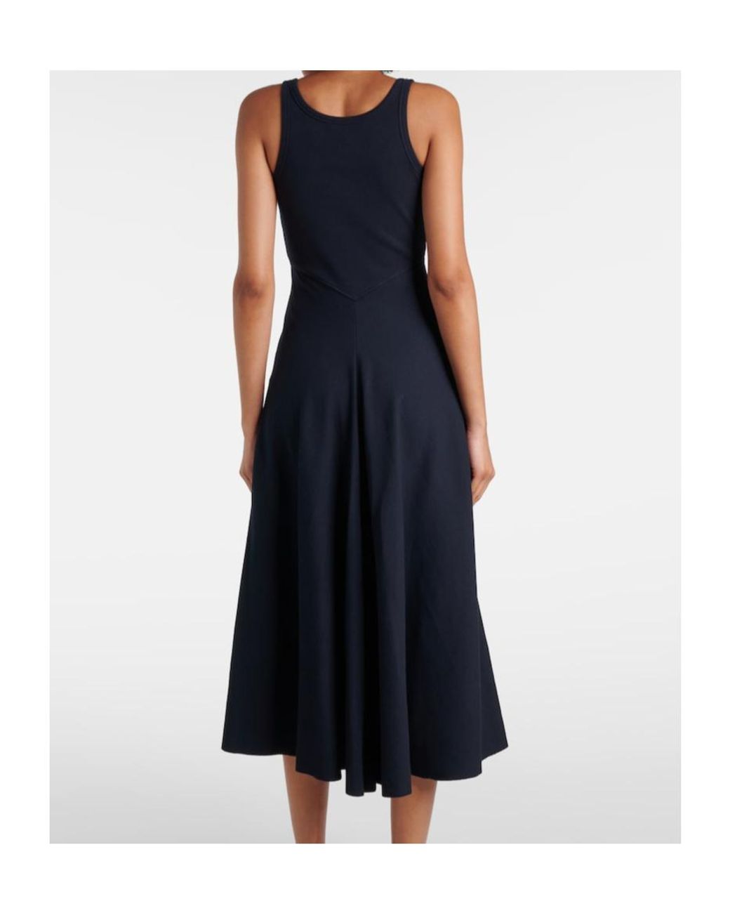 Dorothee Schumacher Blue Rib Romance Cotton-Blend Midi Dress