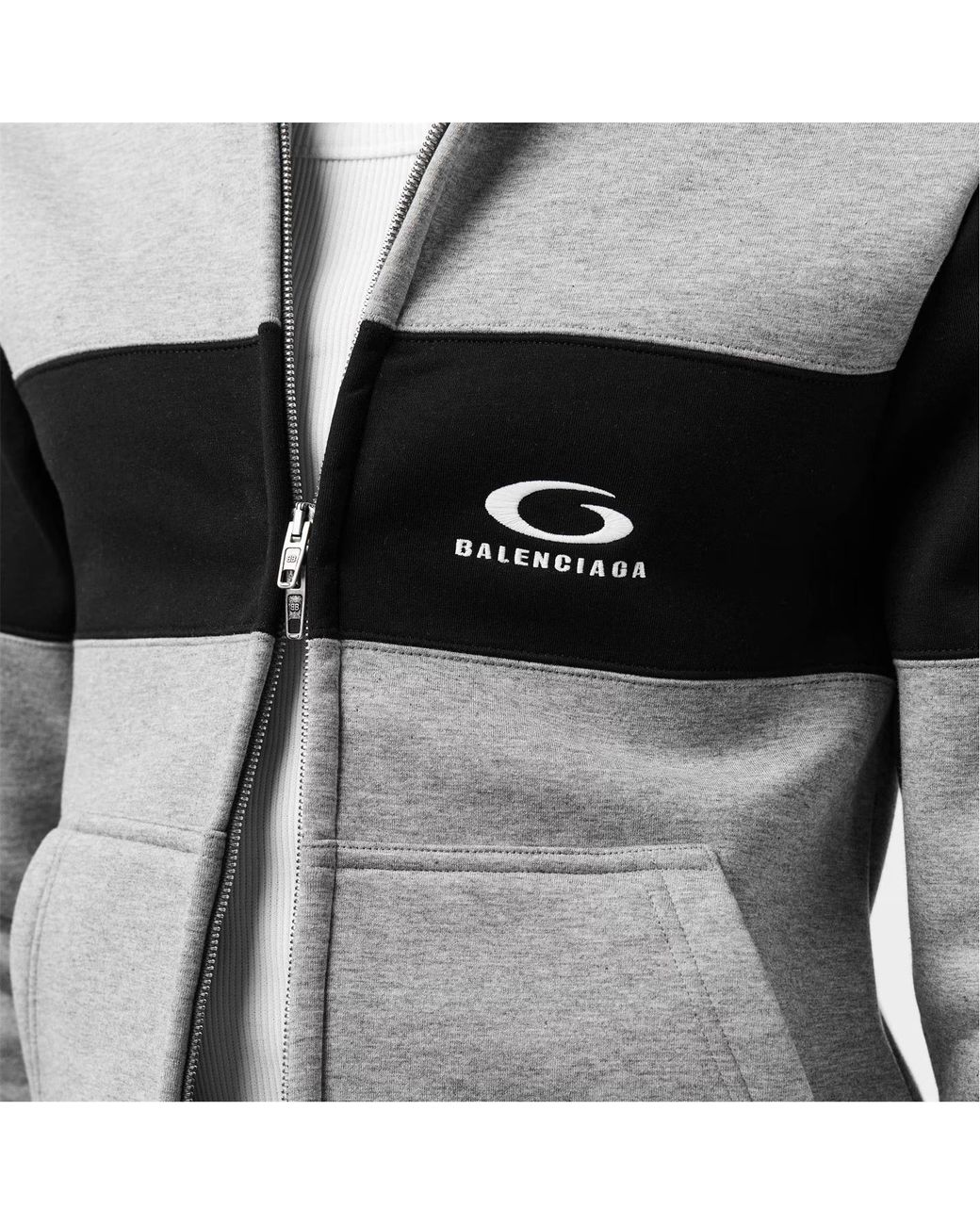 Balenciaga Gray Zip-Up Hoodie for men