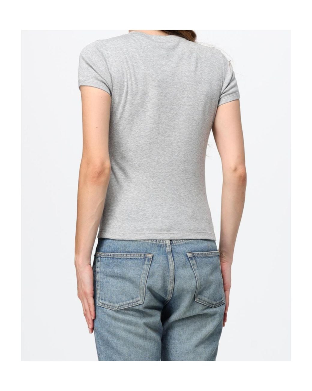Saint Laurent Gray Cassandre Crewneck T-Shirt