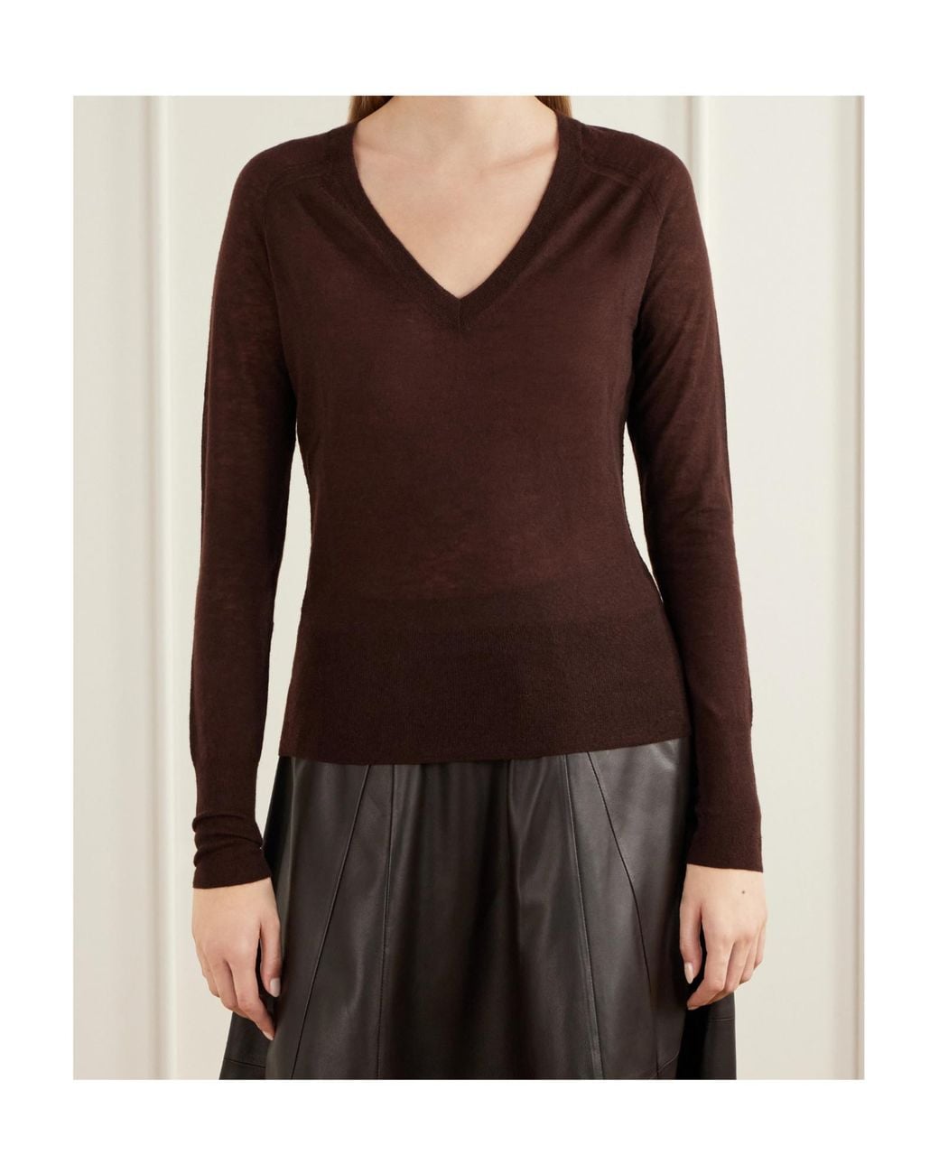 Joseph Brown V-Neck Sweater