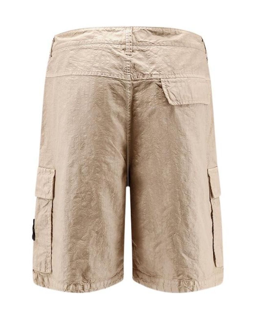 Stone Island Natural Technical Cargo Shorts for men