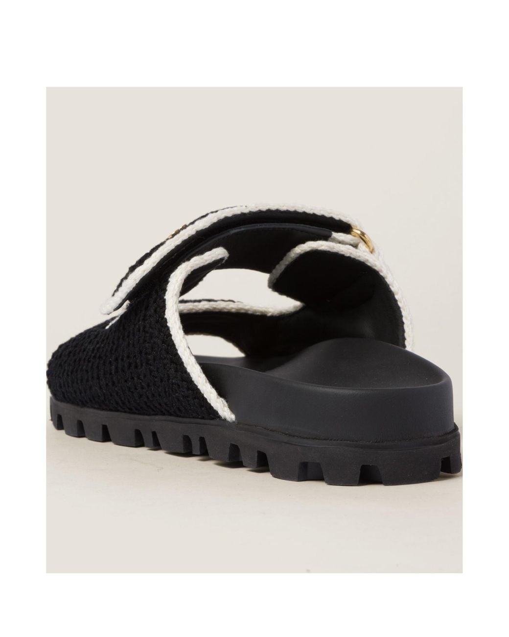 Miu Miu Black Logo-Lettering Slip-On Sandals