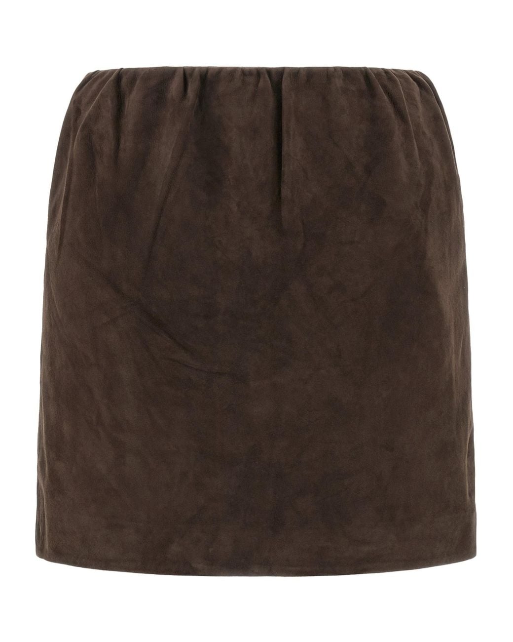 ROTATE BIRGER CHRISTENSEN Brown Leather Mini Skirt