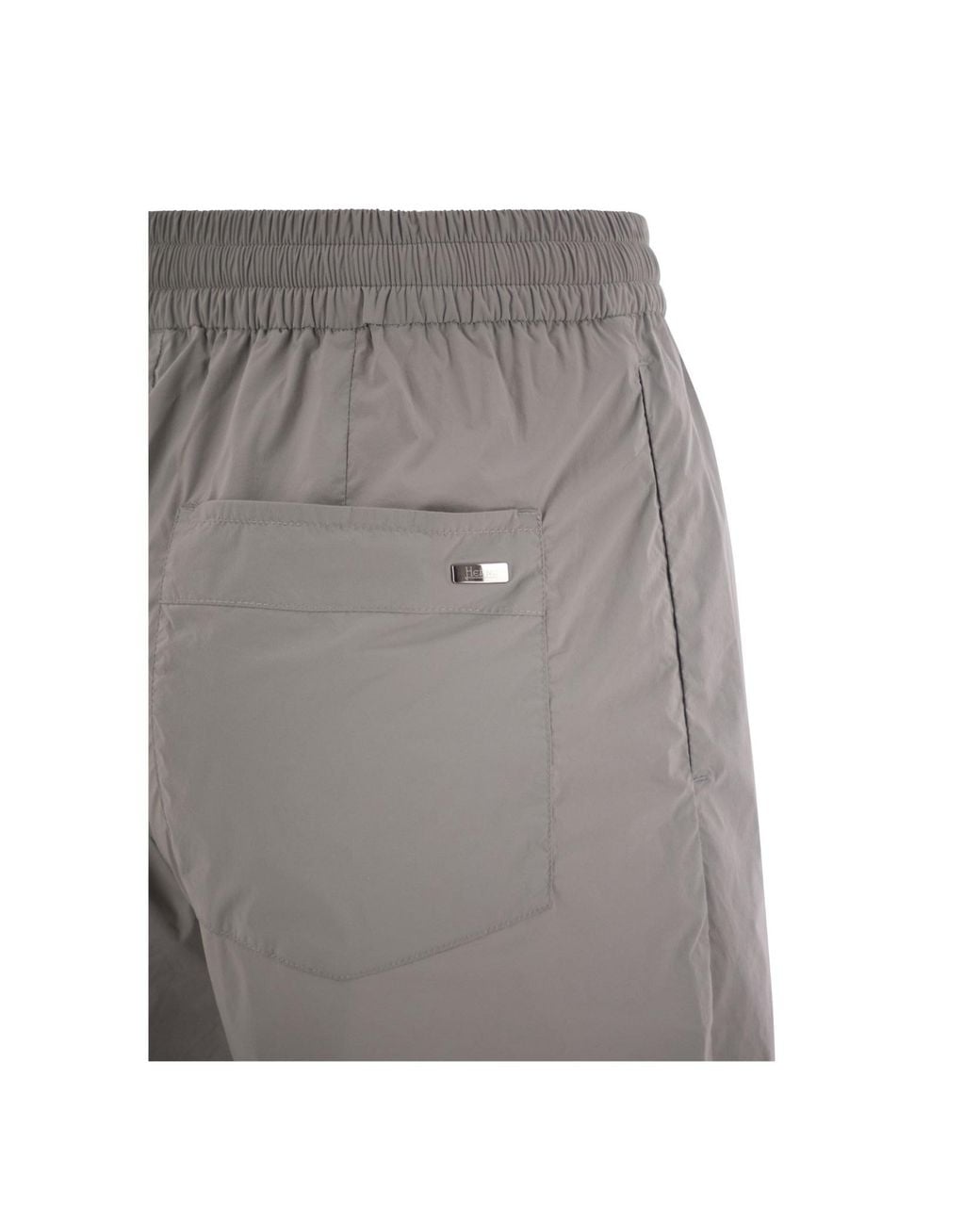 Herno Gray Drawstring Wide-Leg Trousers
