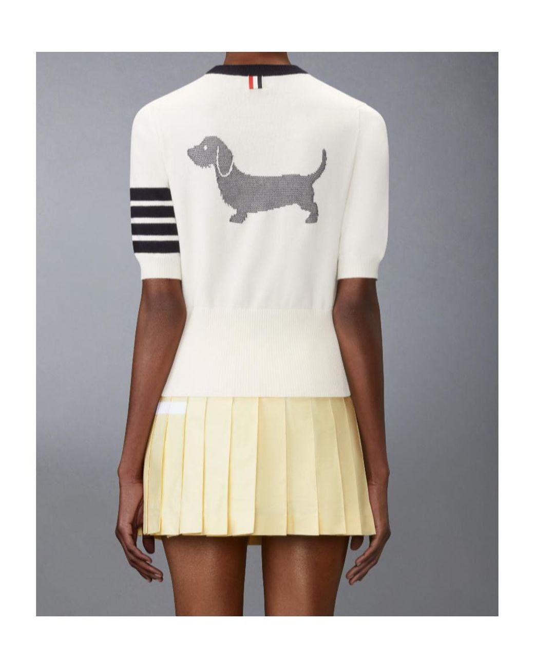 Thom Browne White Jersey Hector Intarsia 4-Bar T-Shirt