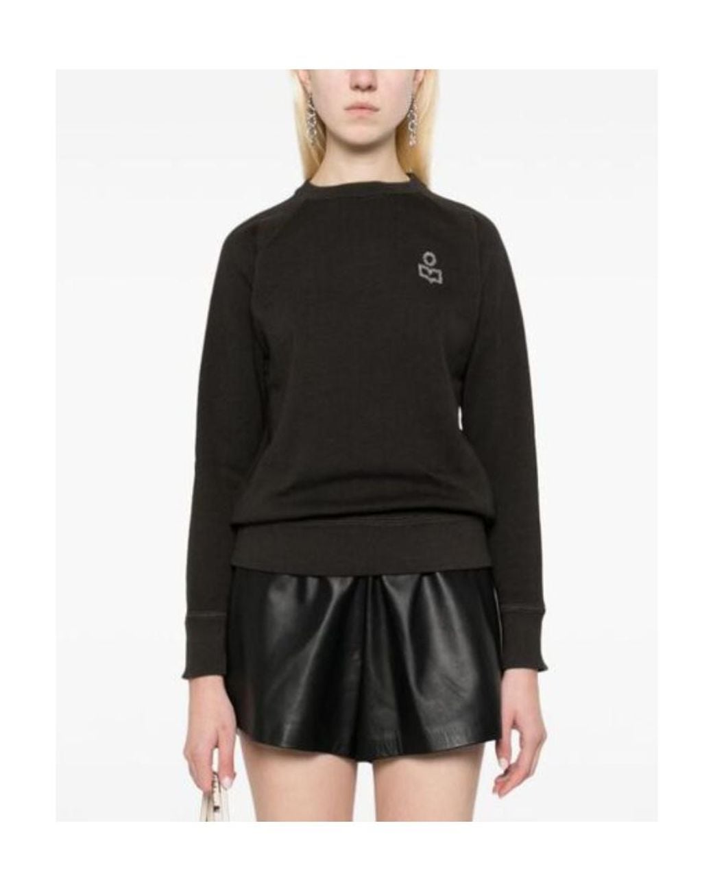 Isabel Marant Black Isabel Marant Étoile Milla Embellished Crewneck Sweatshirt