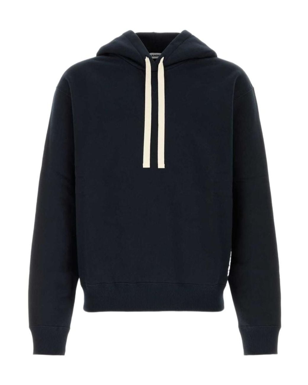Jil Sander Blue Drawstring Hooded Sweatshirt for men