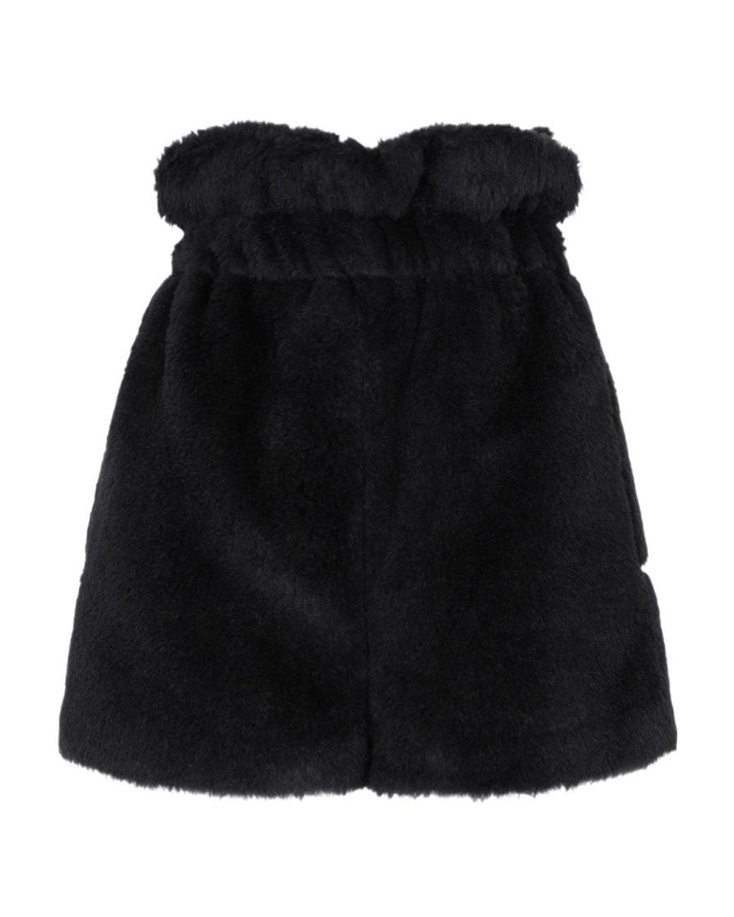 Max Mara Black Logo Fleece Shorts