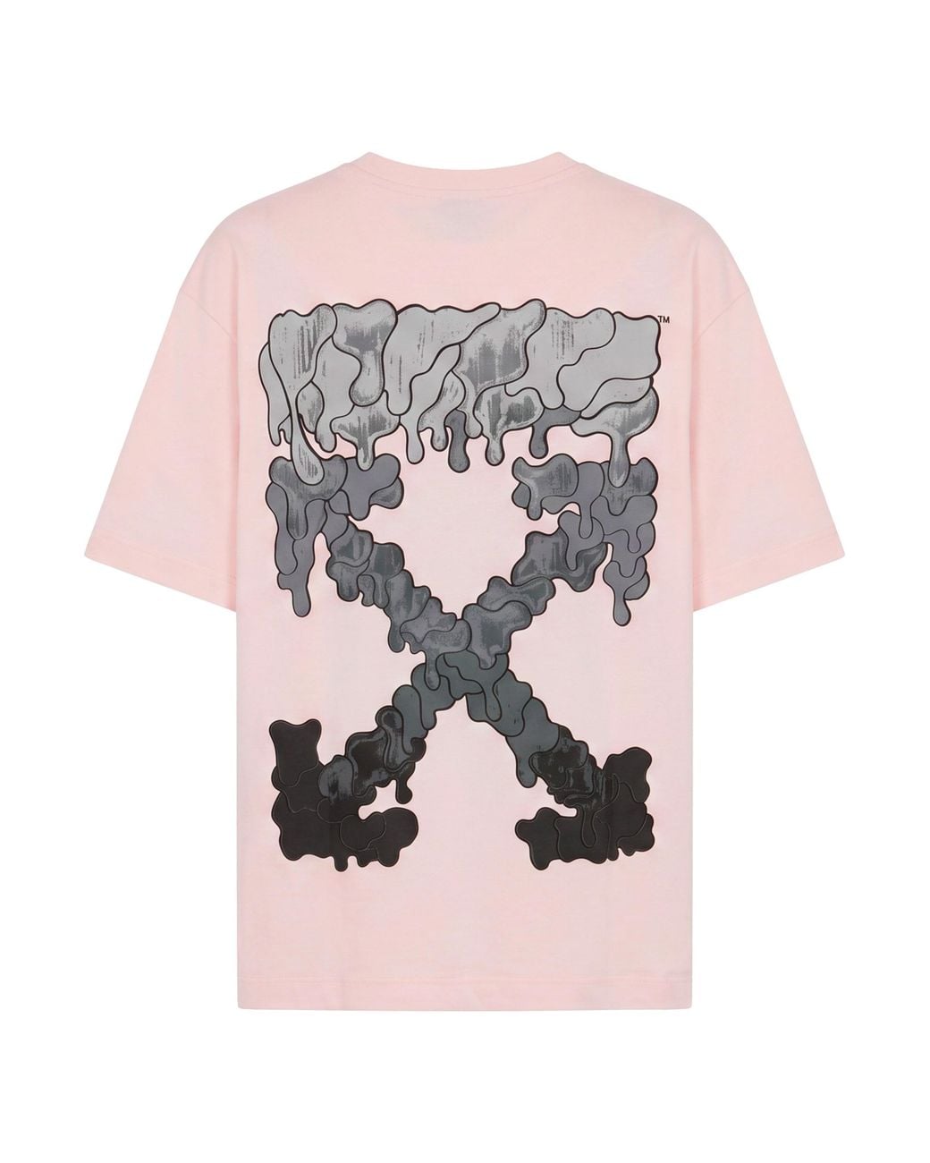 Off-White c/o Virgil Abloh Pink Dripping Arrow Back Print T-Shirt for men