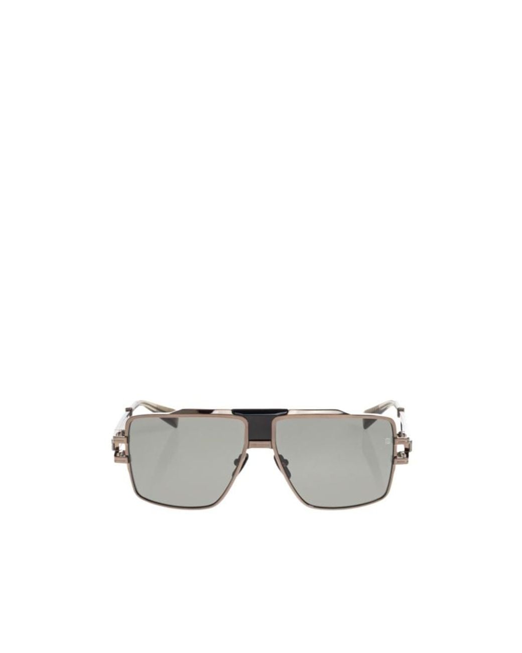 Balmain White Geometric-Frame Sunglasses for men