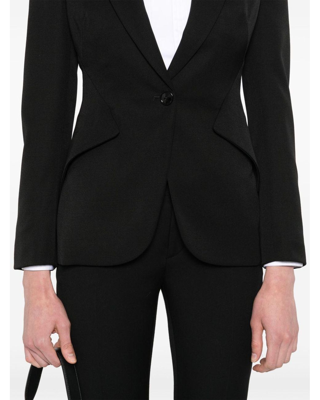 McQueen Black Wool Single-Breasted Blazer