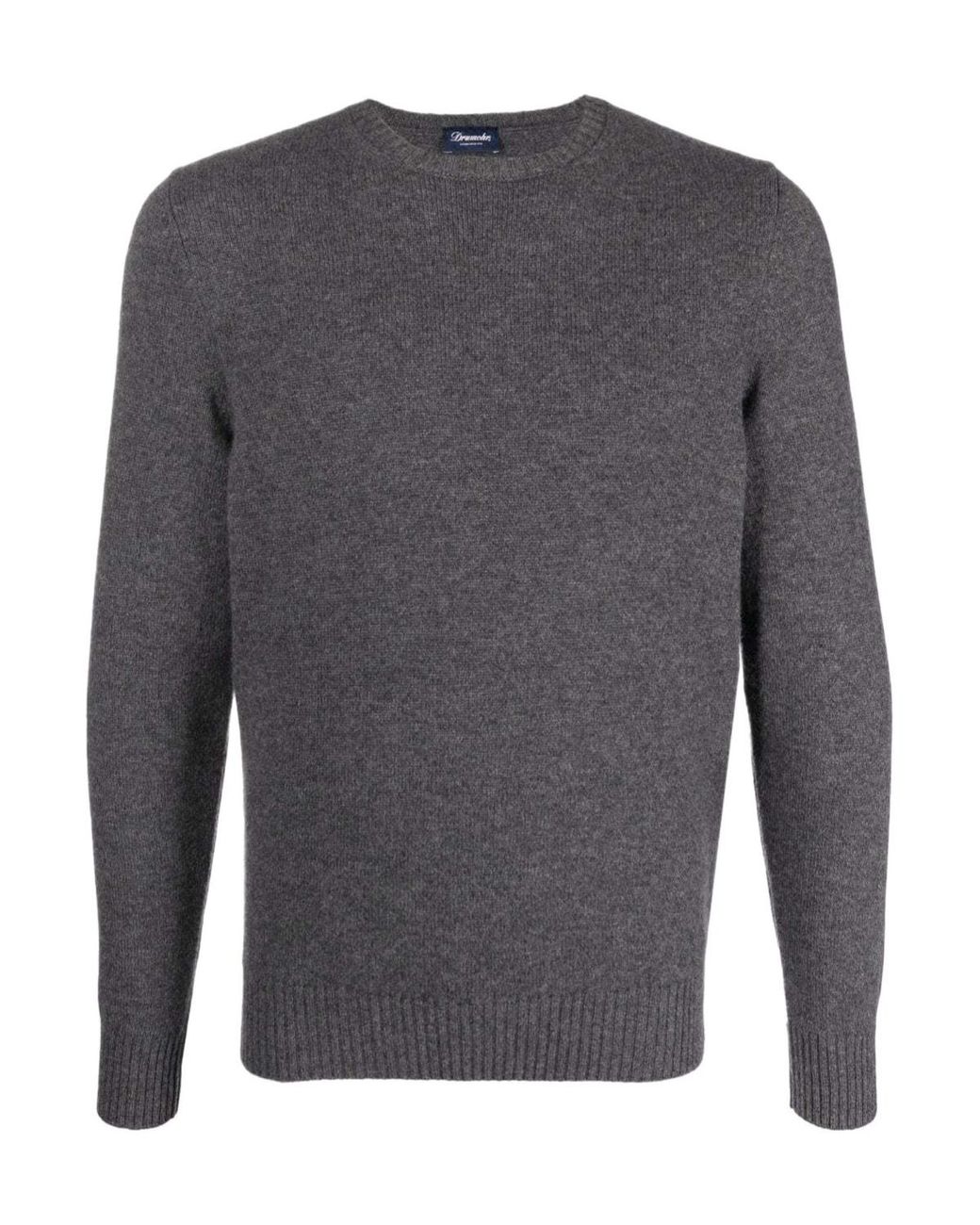 Drumohr Gray Crew Neck Knitted Sweater for men
