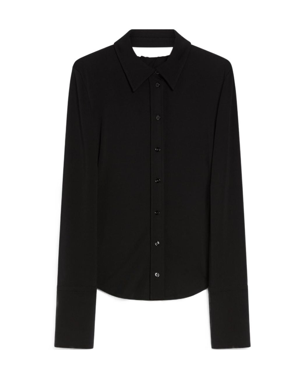 Sportmax Black Candido Open Back Button-Up Top