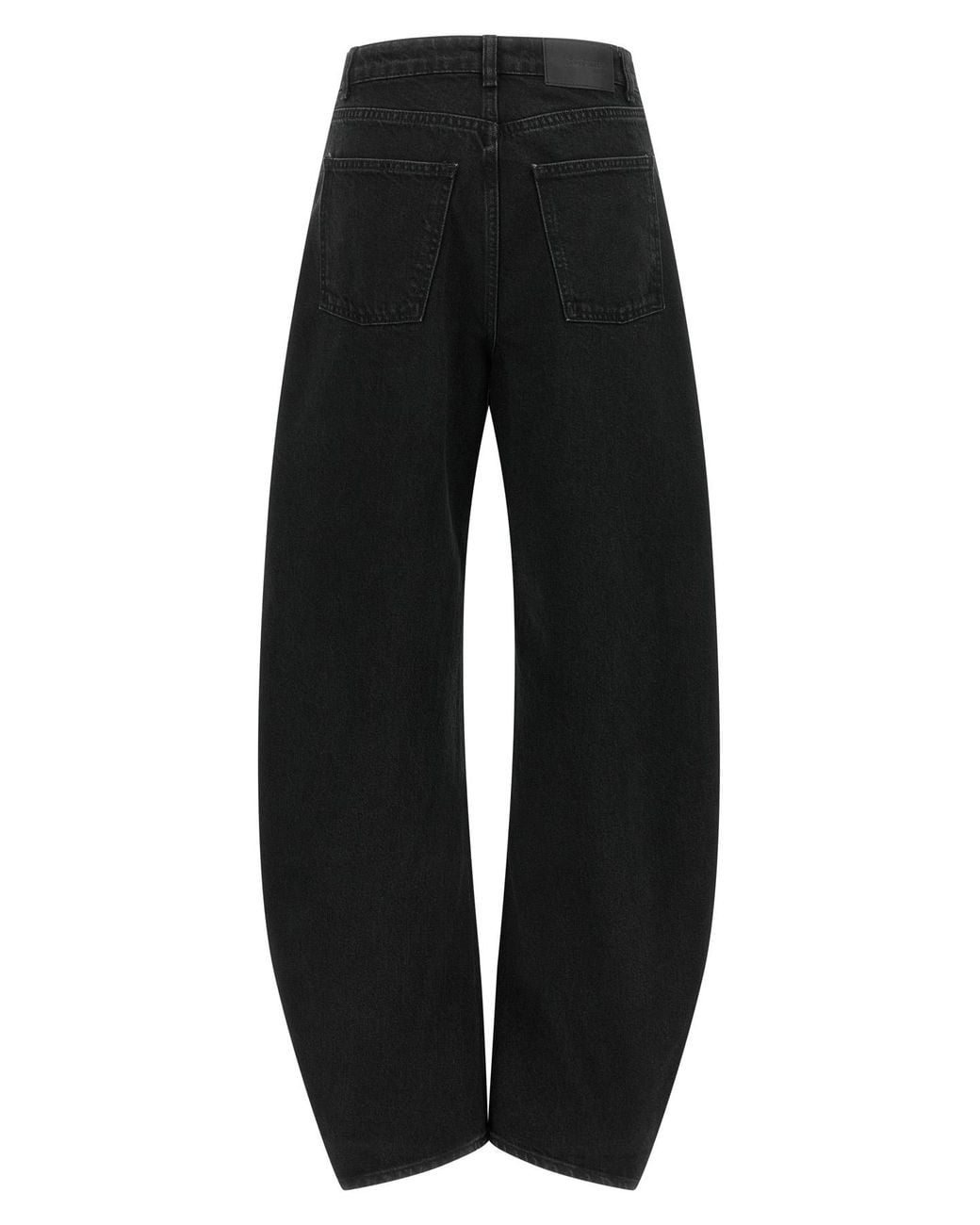 ROTATE BIRGER CHRISTENSEN Black Draped Barrel Leg Denim Jeans