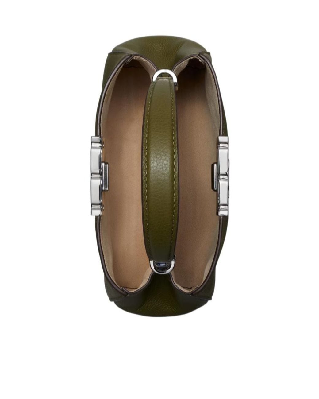 Tory Burch Green Eleanor Pebbled Mini Satchel Bag