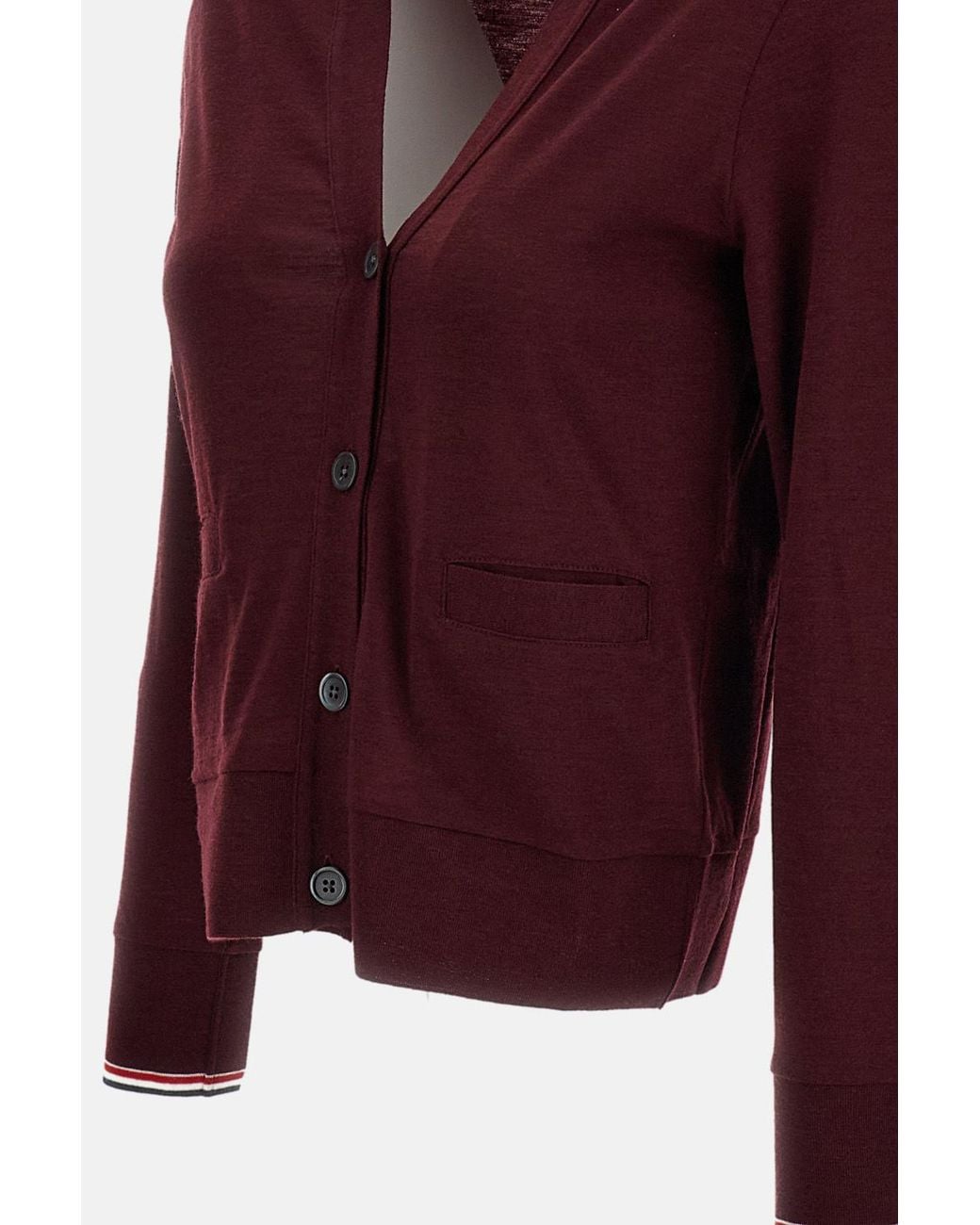 Thom Browne Purple Rwb V-Neck Cardigan