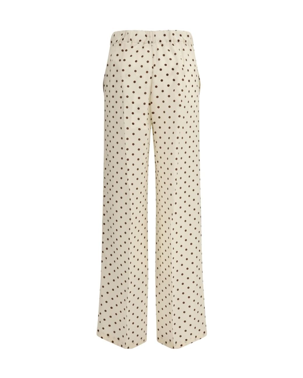 P.A.R.O.S.H. White Polka-Dot Print Casual Trousers