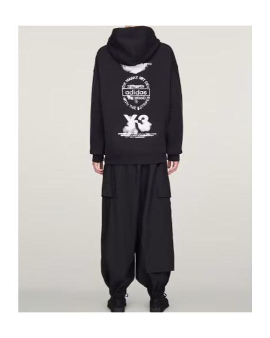 Y-3 Black Relaxed-Fit Hoodie for men