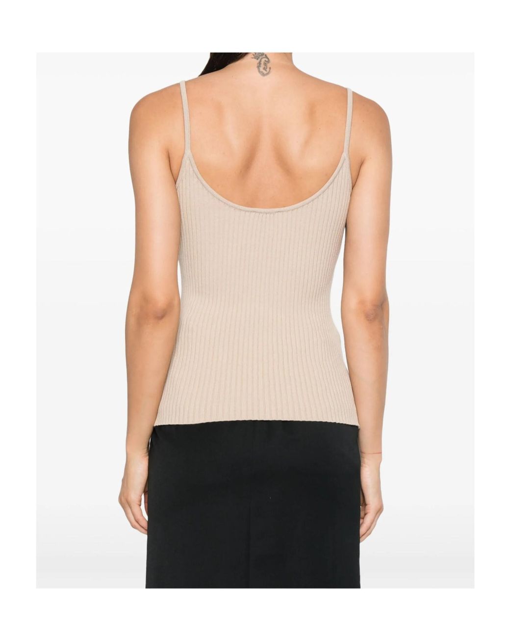 Courreges White Courrèges Ribbed-Knit Sleeveless Tank Top