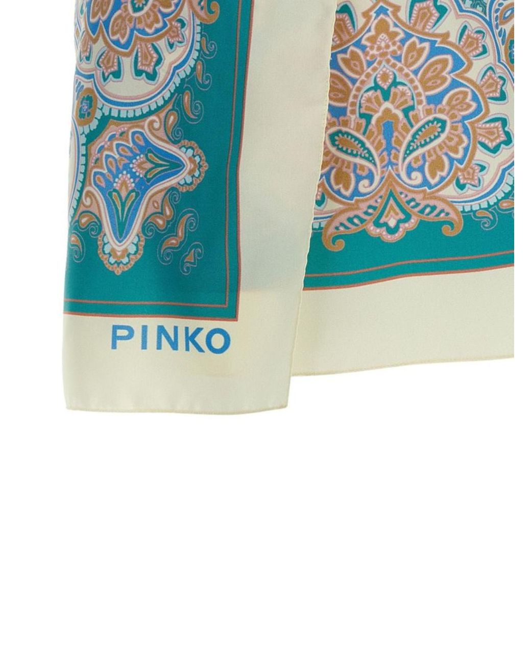 Pinko Blue Merengue Paisley-Print Satin Pareo