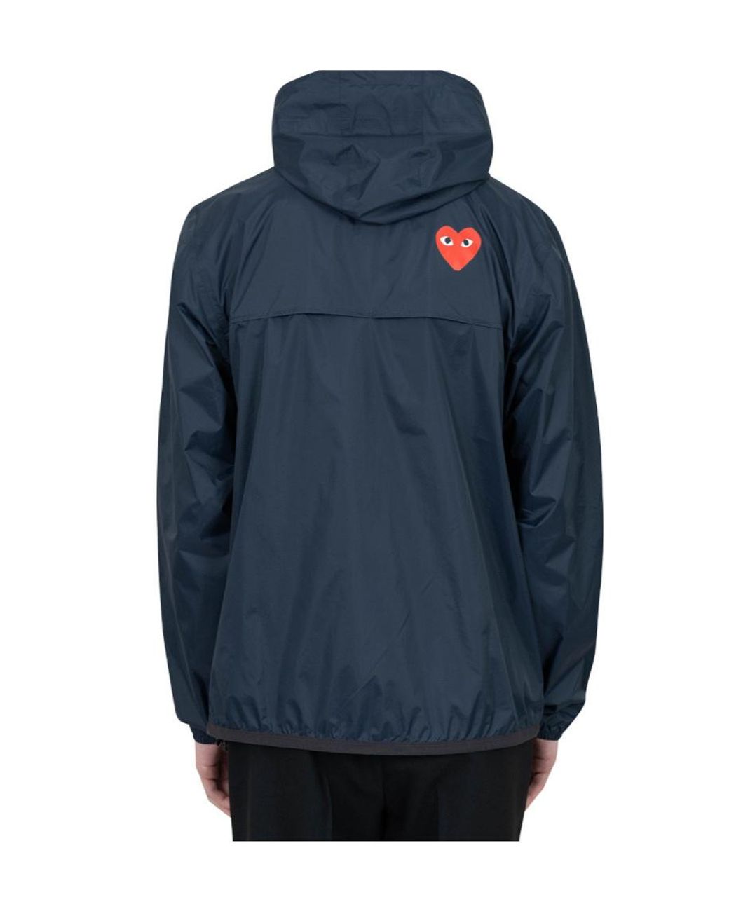 COMME DES GARÇONS PLAY Blue Comme Des Garçons Play Logo Detailed Hooded Jacket for men