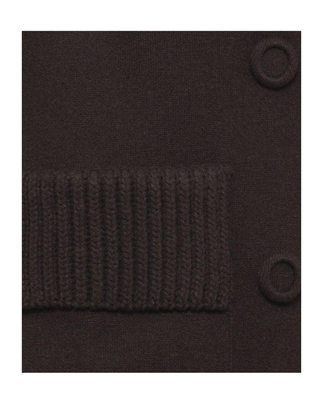 D.exterior Black Ribbed Trim Double-Breasted Coat