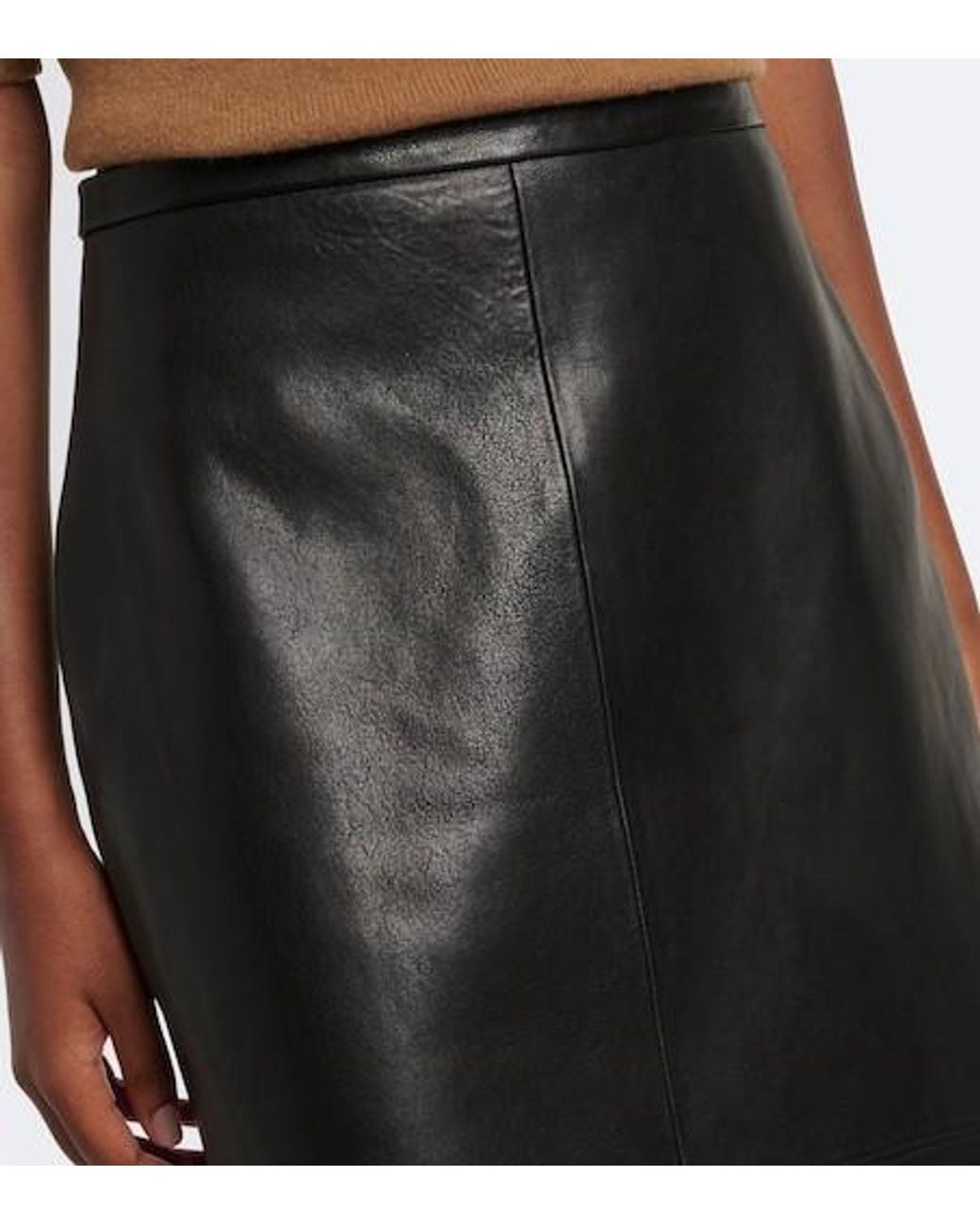 Nour Hammour Black Alana Leather Pencil Skirt
