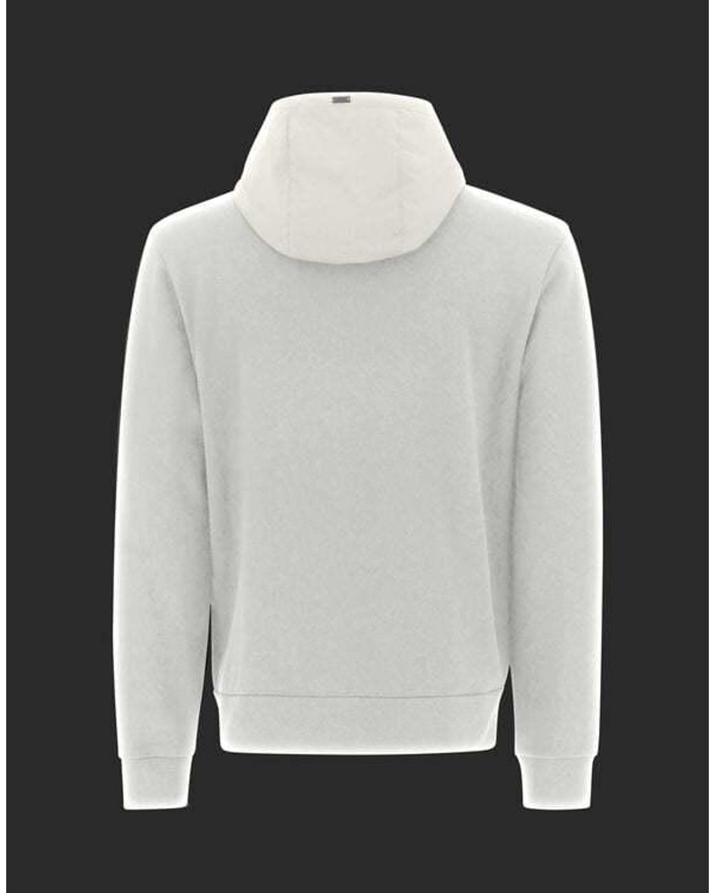 Herno White Logo-Patch Zip-Up Hooded Jacket for men