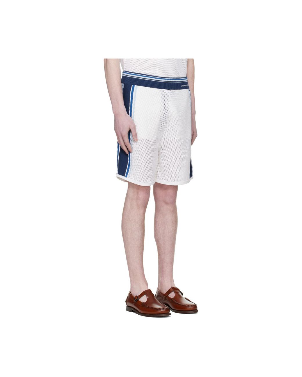Casablanca Blue Mesh Stripe Shorts for men