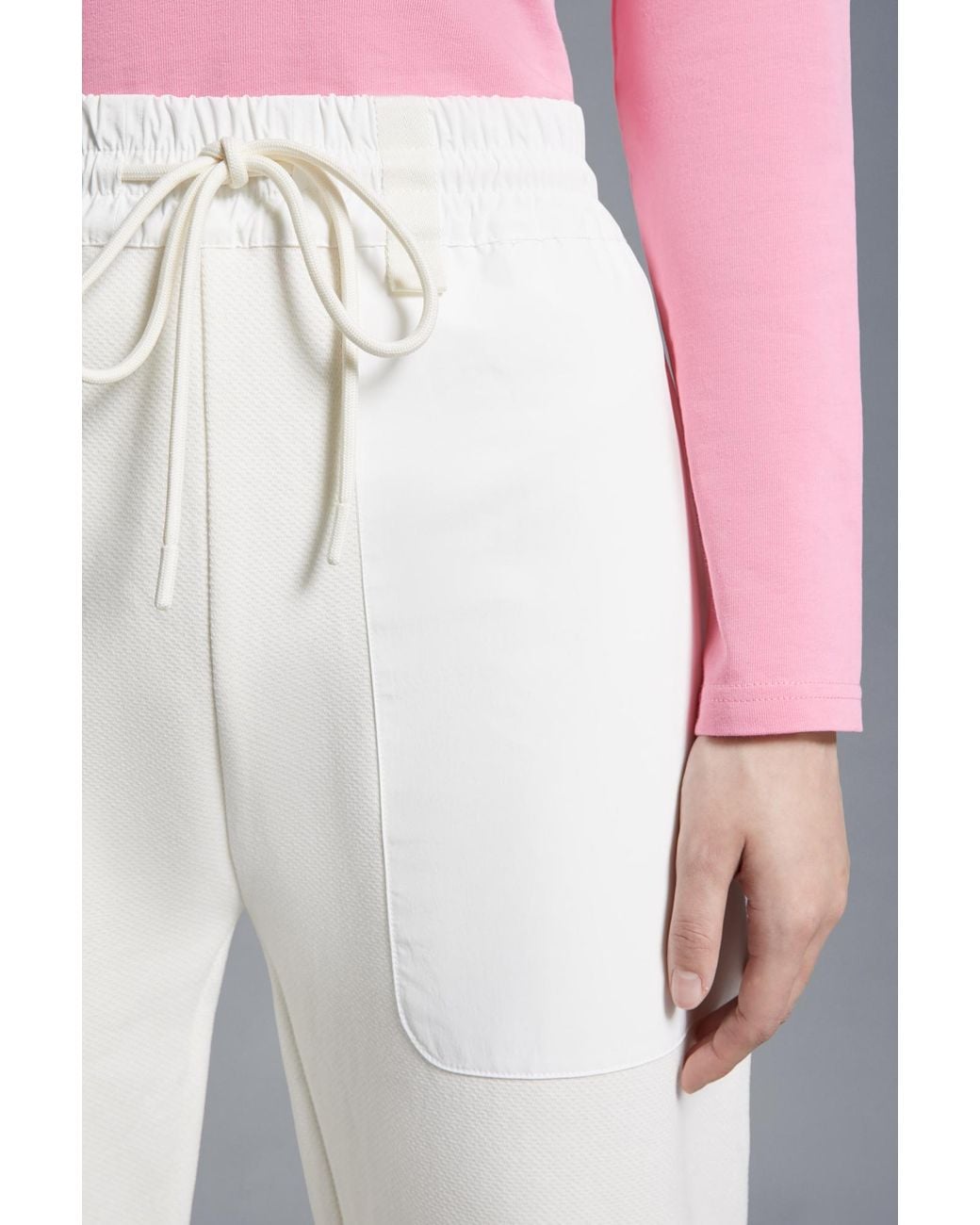 Moncler White Drawstring Panelled Sweatpants