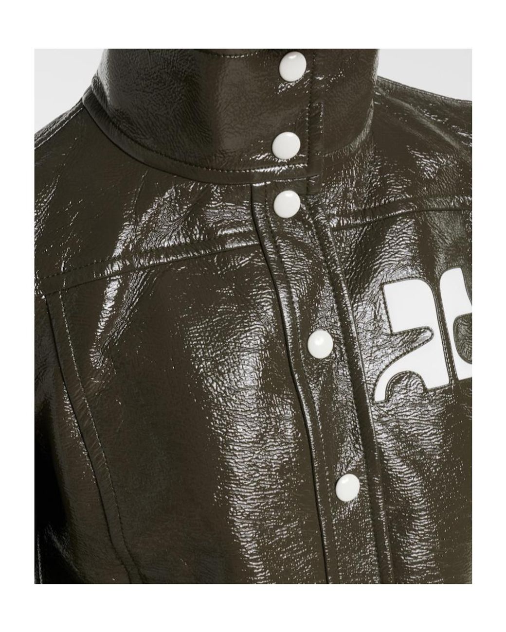 Courreges Black Cotton-Blend Vinyl Jacket