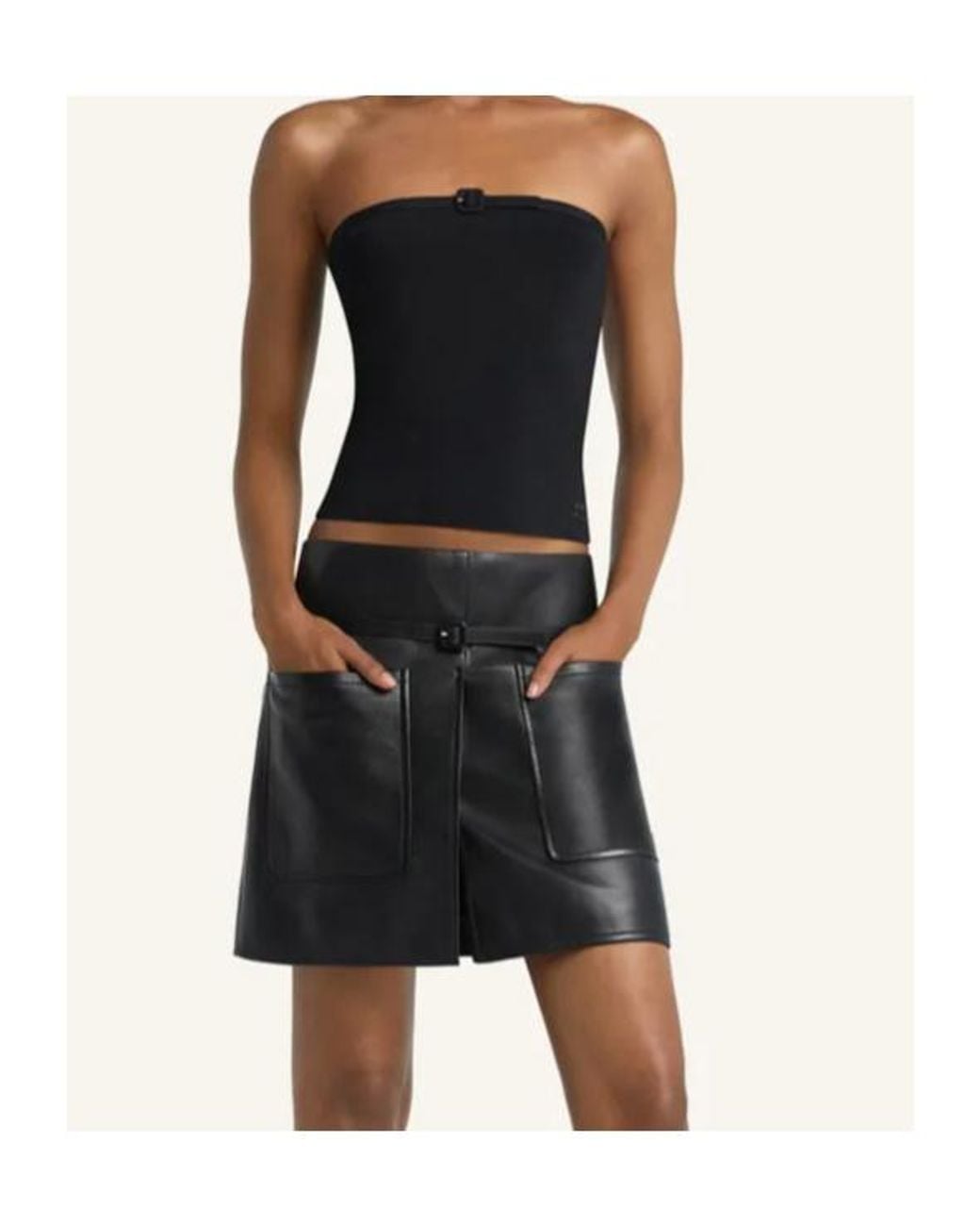 Courreges Black Courrèges Buckle Knit Bustier Top