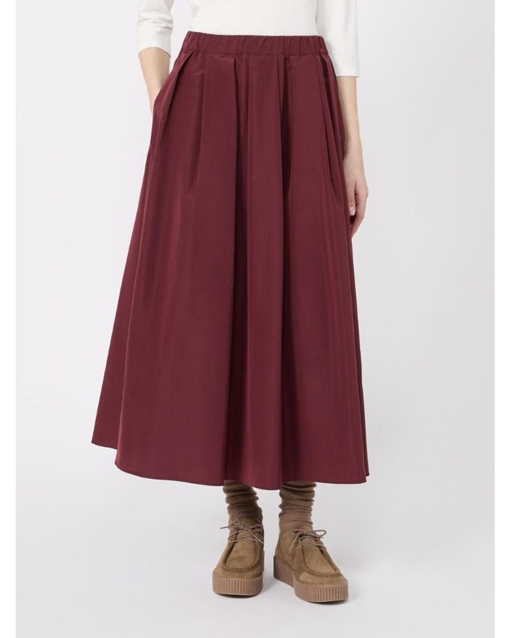 Weekend by Maxmara Purple Long Taffeta Skirt