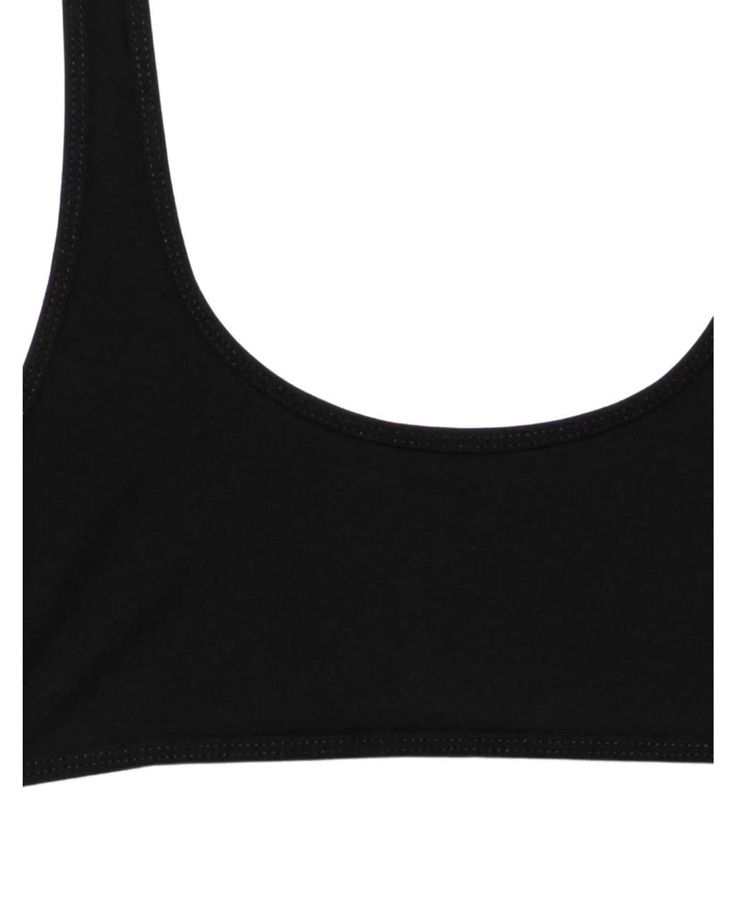 Totême Black U-Neck Bikini Top