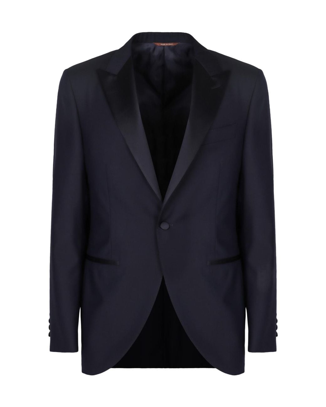 Canali Blue Satin Lapel Two-Piece Suit for men
