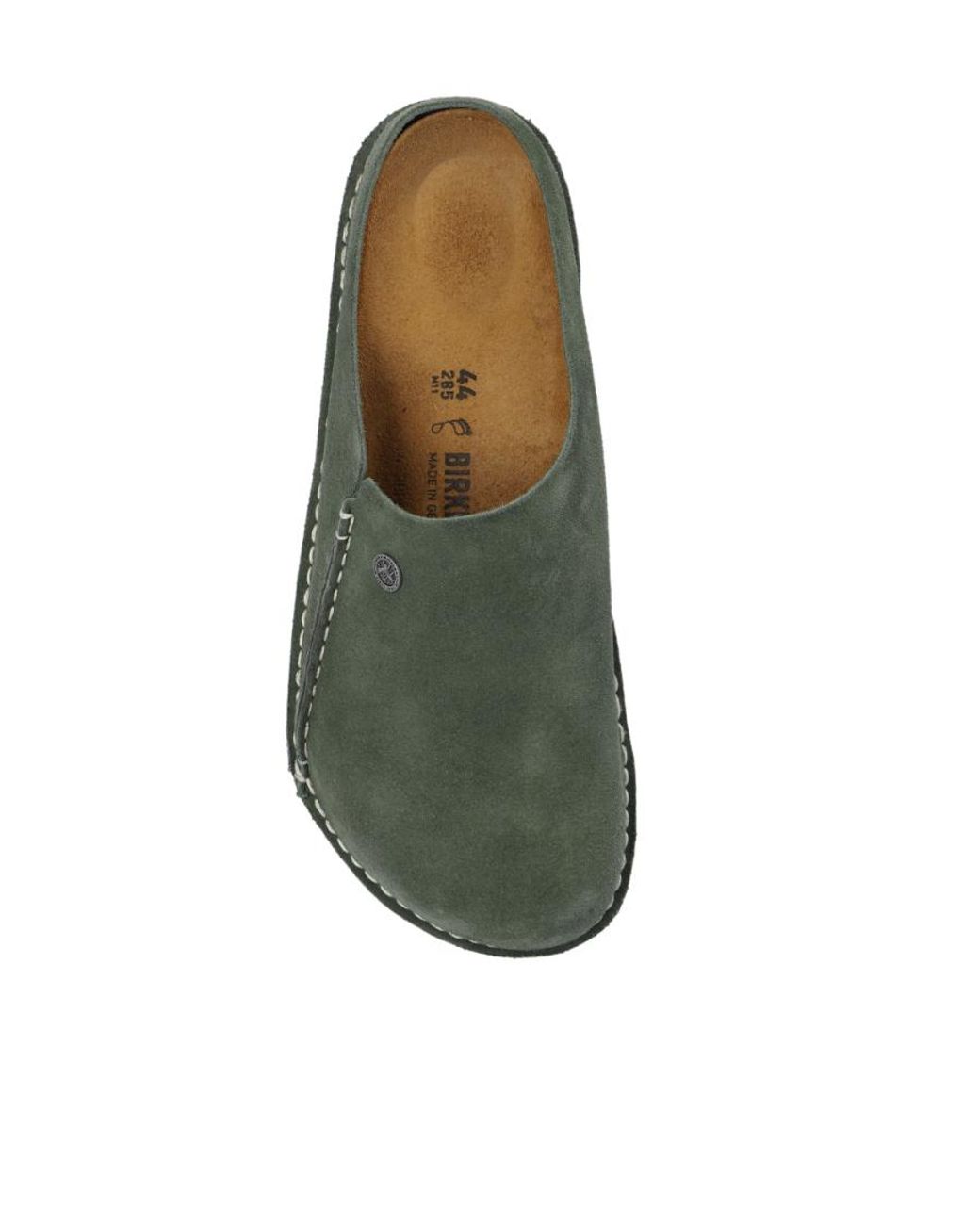Birkenstock Green Zermatt Premium Suede Slippers for men