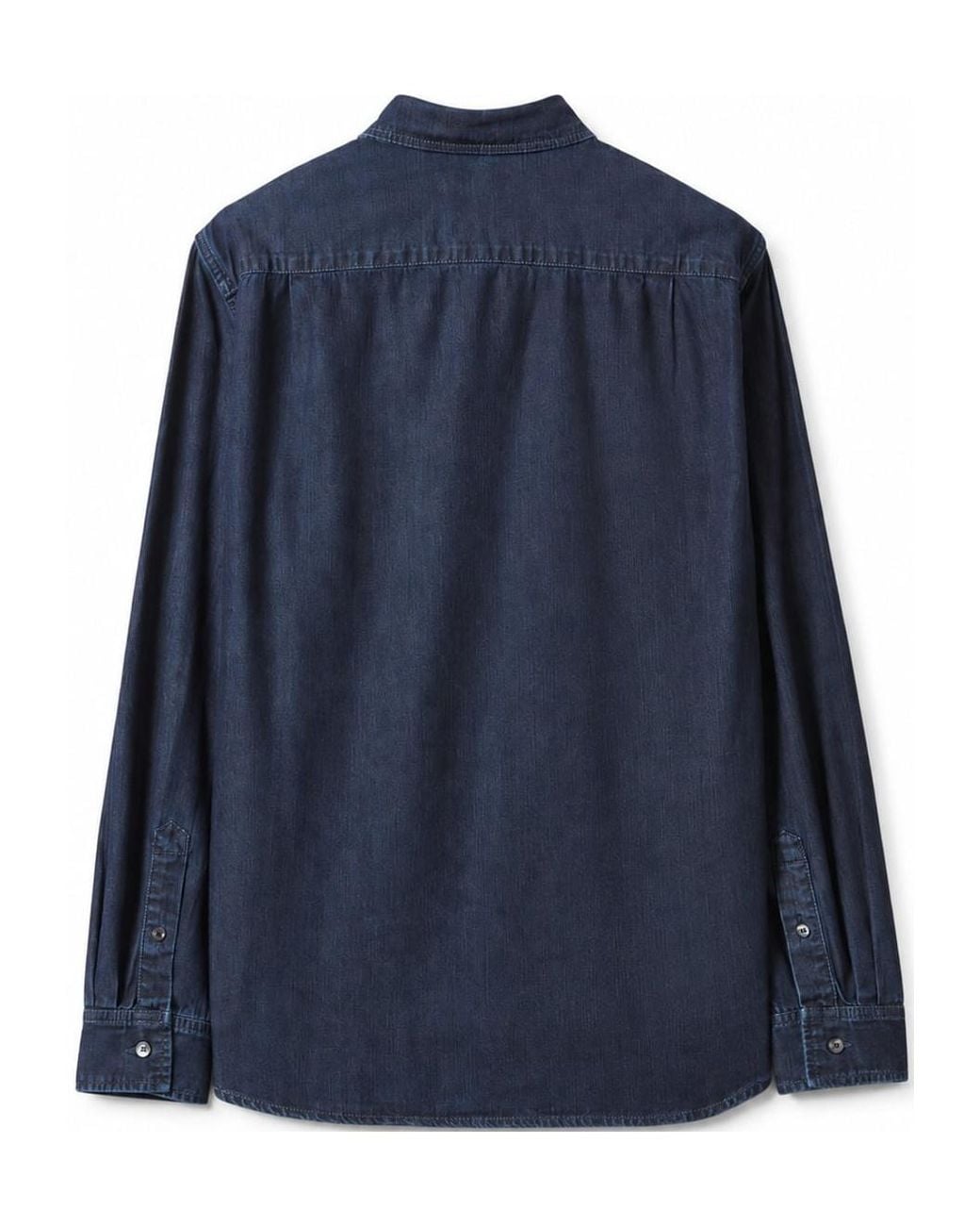 Maison Kitsuné Blue Profile Fox Denim Casual Shirt for men