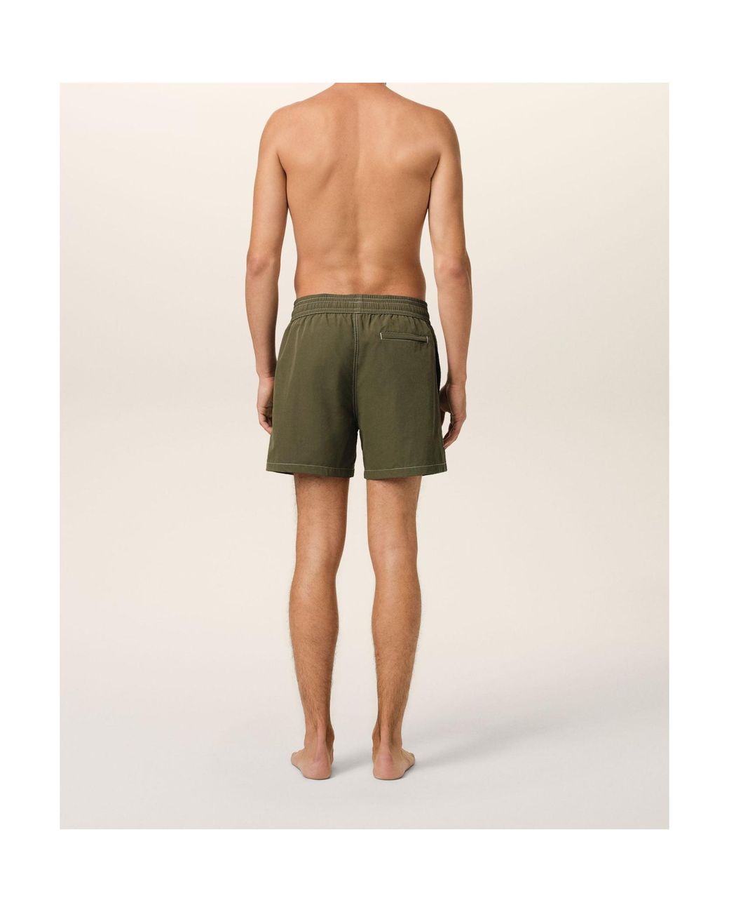 AMI Green Logo Embroidered Beach Shorts for men