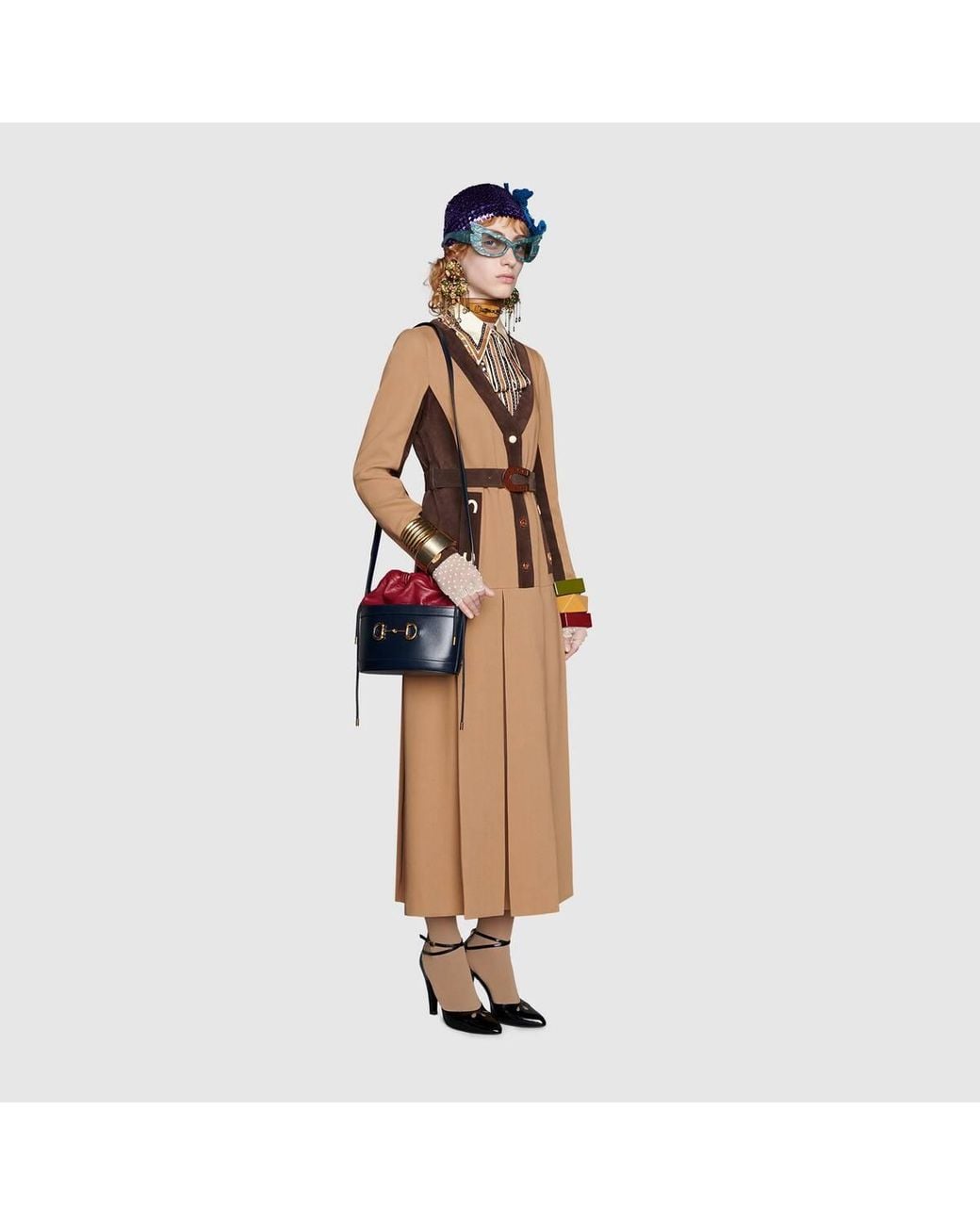 Gucci Blue 1955 Horsebit Shoulder Bag