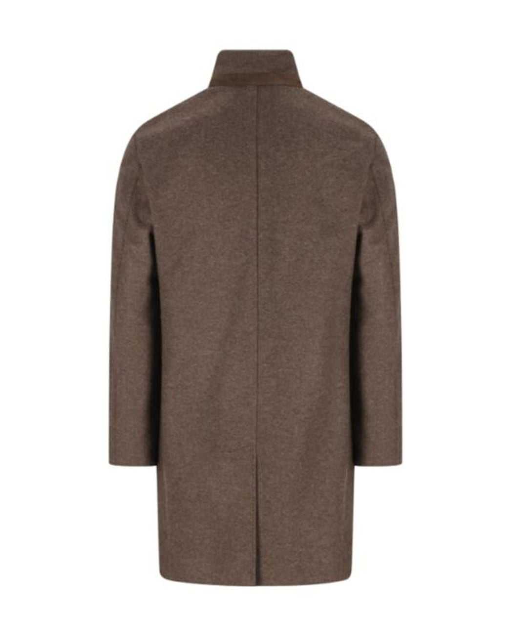 Loro Piana Brown High-Neck Sweater Coat for men
