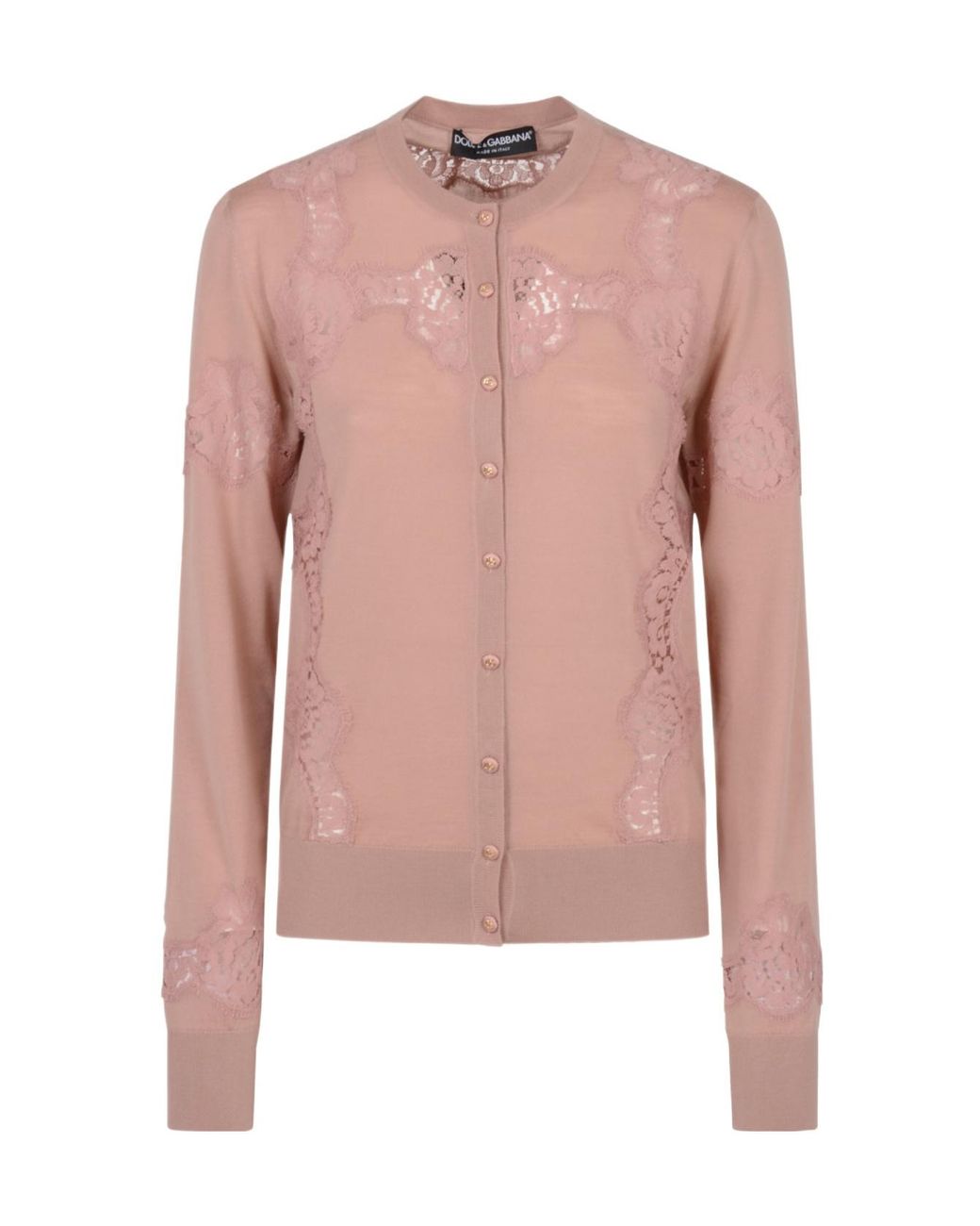 Dolce & Gabbana Pink Lace Detailed Top